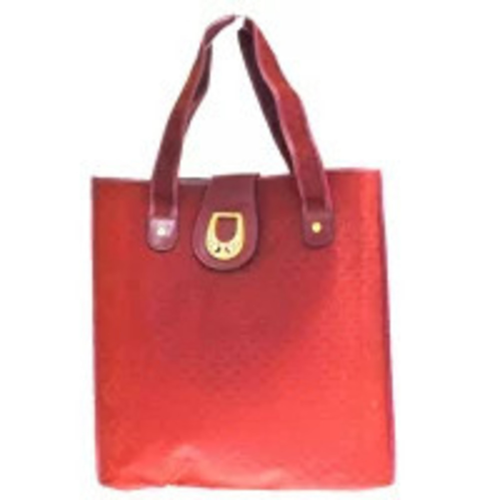 Gucci Tote Bag Shoulder GG Horsebit Red Canvas Leather
